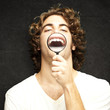 man showing teeths