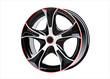 Car tire with rim on a white background