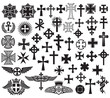 Big collection of vector isolated crosses