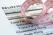 Nutrition facts and measure tape