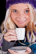 beautiful woman having cup of coffee