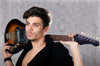 Photo: Cool man with electric guitar Cool man with electric guitar