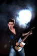 Photo: Cool man with electric guitar Cool man with electric guitar