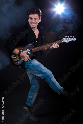 Photo: Cool man with electric guitar Cool man with electric guitar