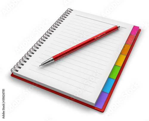 Photo: Office notepad with ballpoint pen Office notepad with ballpoint pen