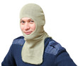 A man in a special fire nomex hood
