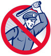Police Brutality Policeman With Baton