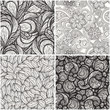 Vector: vector set with monochrome seamless patterns vector set with monochrome seamless patterns
