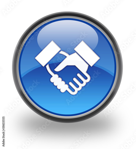Illustration: Handshake Button Glossy Button Handshake Button Glossy Button