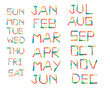 plasticine day and month set of calendar plasticine day and month set of calendar