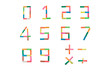 plasticine number set on white background plasticine number set on white background
