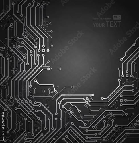 Vector: Black Abstract background of digital technologies Black Abstract background of digital technologies