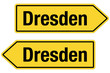 2 Pfeilschilder gelb DRESDEN