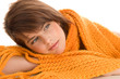 Woman wrapped scarf