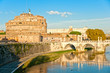 Castel Sant'angelo and Bernini's statue on the bridge, Rome, Ita