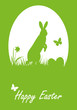 Vektor: Osterkarte Happy Easter Osterhase Silhouette Osterkarte Happy Easter Osterhase Silhouette