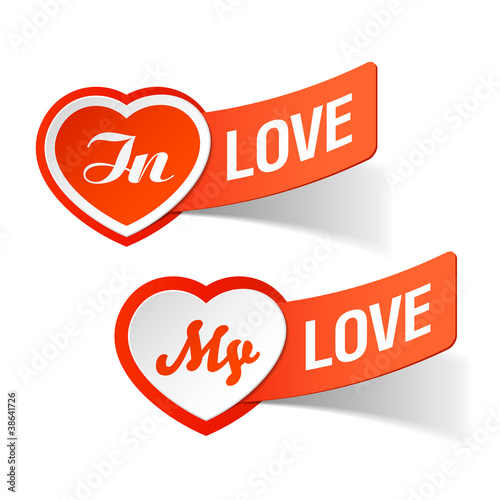 Vector: In love, my love labels In love, my love labels