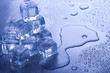 Blue and shiny ice cubes