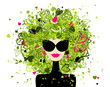 Vector: Fashion woman portrait for your design Fashion woman portrait for your design