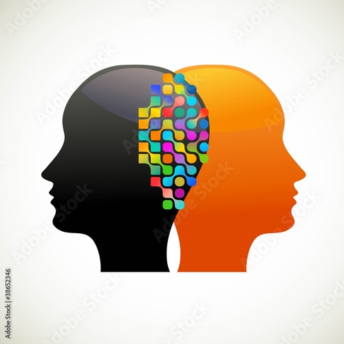 Vector: People talk, think, communicate People talk, think, communicate