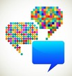 colorful, patterned speech bubbles