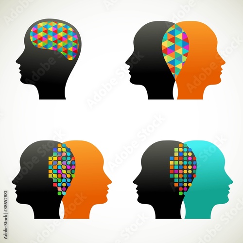 Vector: People talk, think, communicate People talk, think, communicate