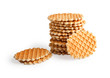 Foto: Stack Of Ruddy Waffles Isolated On White Background Stack Of Ruddy Waffles Isolated On White Background