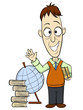 Cartoon teacher with book