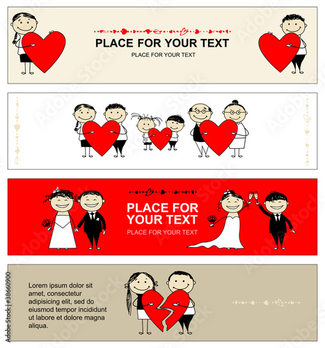 Vector: Valentine day. Collection of banners for your design Valentine day. Collection of banners for your design