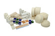 Still Life of bandages and medical supplies.