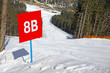 Marked ski track of Bukovel ski resort, Carpathians, Ukraine