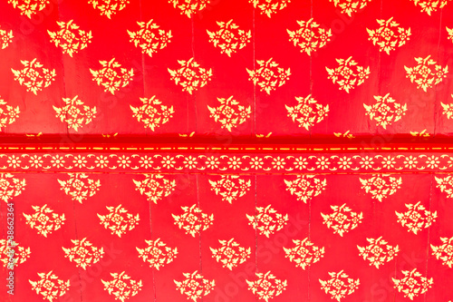 Photo: traditional thai style painting on temple wall traditional thai style painting on temple wall