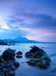 Sea stones at sunset