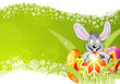 Easter Frame with Eggs and Rabbit