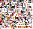 Newspaper clippings alphabet