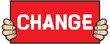 hand held a banner - change