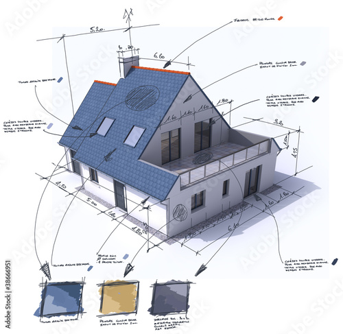 Illustration: French house, real estate 14 French house, real estate 14