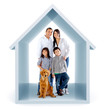 Photo: Family in a 3D house Family in a 3D house