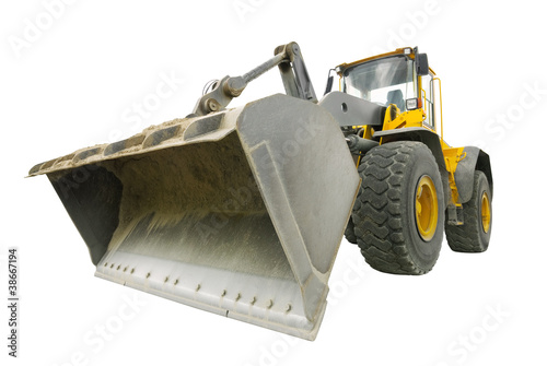 Foto: Bagger isoliert auf weiß Bagger isoliert auf weiß