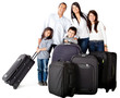 Family with bags