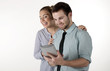 Two young people with the tablet pc Two young people with the tablet pc