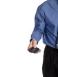 business man dialing a phone