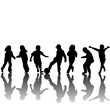 Hand made drawing silhouettes of children