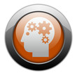 Orange Metallic Orb Button "Mental Health"