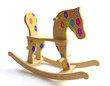 Funny Wooden Rocking Horse in 3d