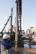 construction engineer and building site