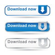 Modern download button set with reflection