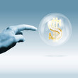 Financial crisis concept. Combination of photo and graphic.