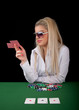 Sexy Blond Playing Poker