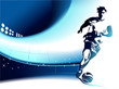 Football background wih player